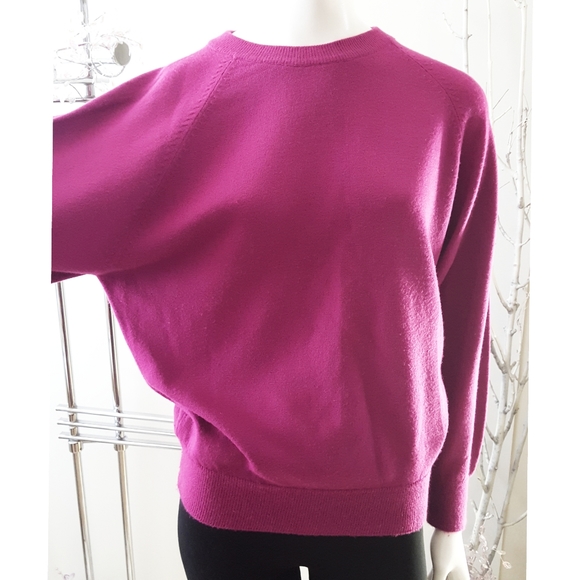 🔖Fuchsia |Crew Neck|Long Sleeve|Lightweight Knit Top - Picture 2 of 8